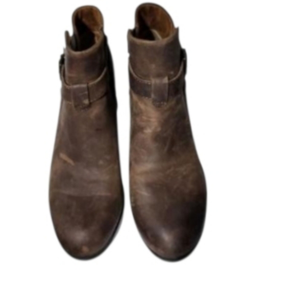 b.o.c Born Distress Leather Cognac Ankle Boot Brown Gray Western Women 8 Faywood - Picture 6 of 9